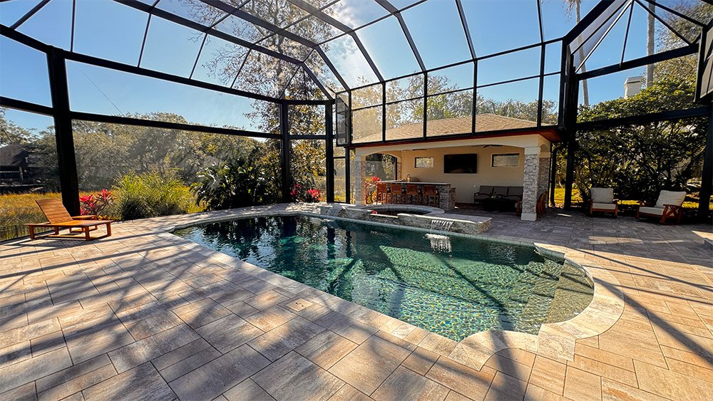 backyard patio with pool